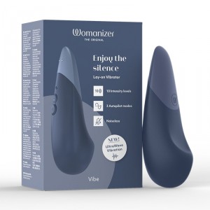 Womanizer Vibe Silent Clitoral Vibrator Dark Blue