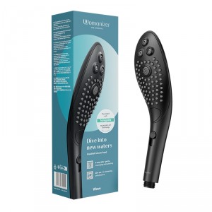 Womanizer Wave Pleasure Shower Head & Water Massage Clitoral Stimulator Black