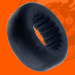 Oxballs Axis Rib-Grip Cock Ring Black Ice